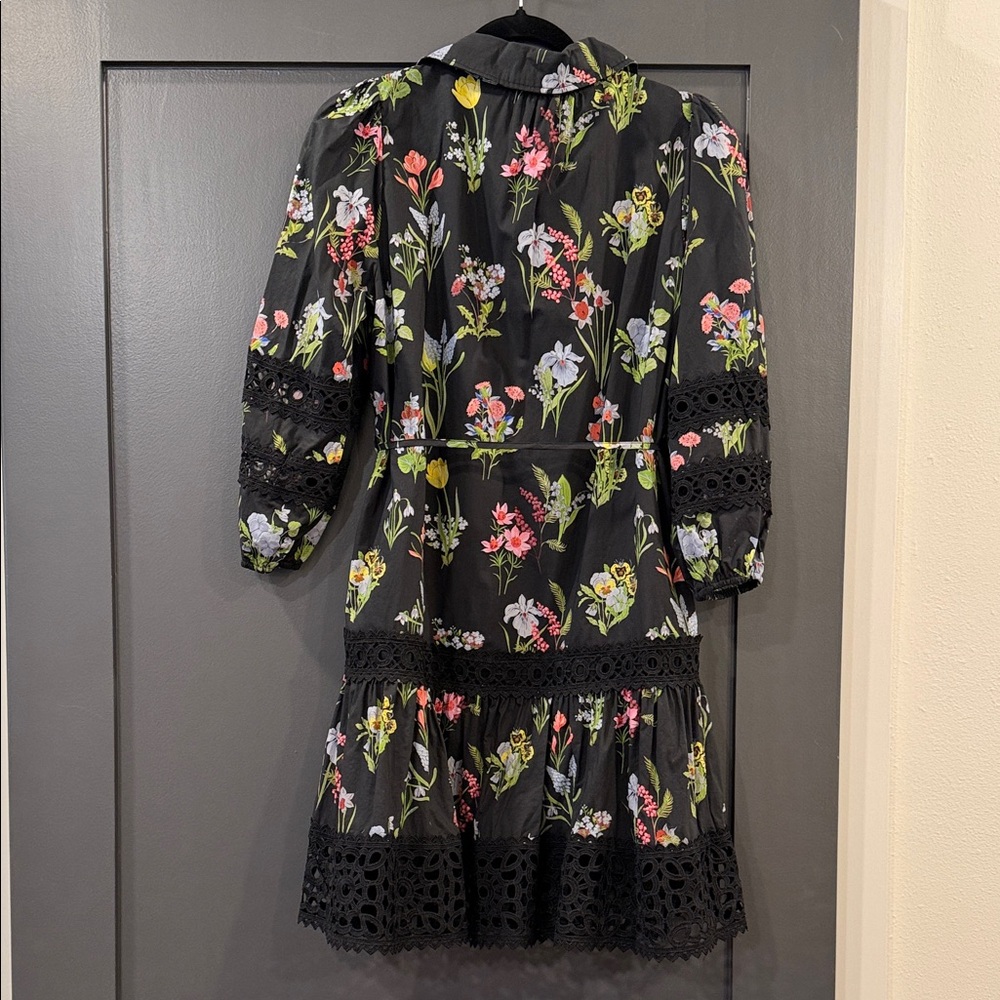 Entro Black Floral Kids Dress - Picture 5 of 5